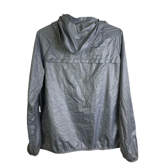 Uniqlo Packable Parka Jacket Xl Silver Full Zip Outdoors Vented Pockets Hiking - Picture 2 of 12